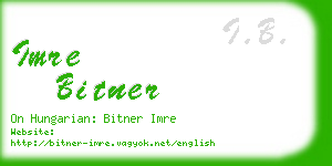 imre bitner business card